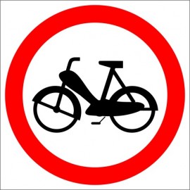 Znak drogowy B-10 zakaz wjazdu motorowerów