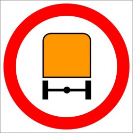 Znak drogowy B-13a zakaz wjazdu pojazdów z materiałami niebezpiecznymi