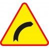 Naklejka znak ostrzegawczy A-1 Niebezpieczny zakręt w prawo