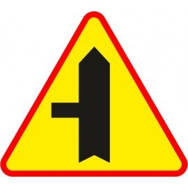 Naklejka znak ostrzegawczy A-6c Skrzyżowanie z drogą podporządkowaną występującą po lewej stronie