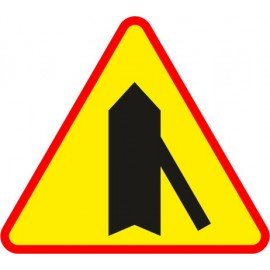 Naklejka znak ostrzegawczy A-6d Wlot drogi jednokierunkowej z prawej strony