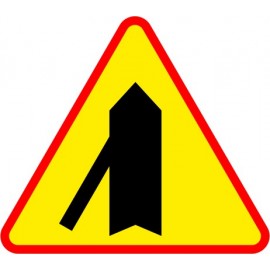 Naklejka znak ostrzegawczy A-6e Wlot drogi jednokierunkowej z lewej strony