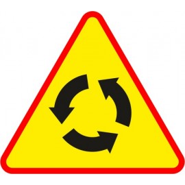 Naklejka znak ostrzegawczy A-8 Skrzyżowanie o ruchu okrężnym