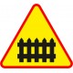 Naklejka znak ostrzegawczy A-9 Przejazd kolejowy z zaporami