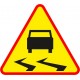 Naklejka znak ostrzegawczy A-15 Śliska droga