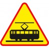 Naklejka znak ostrzegawczy A-21 Uwaga na tramwaj