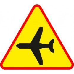 Naklejka znak ostrzegawczy A-26 Lotnisko