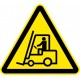 Naklejka znak ostrzegawczy Uwaga wózki widłowe 01