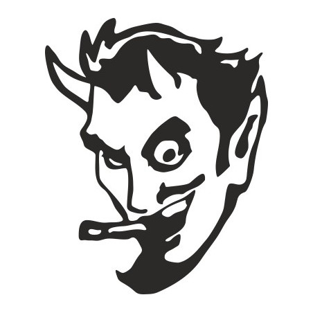 Naklejka wycinana N46 diabeł z papierosem