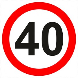 Znak drogowy B-33-40 ograniczenie prędkości (tu 40 km)