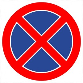 Znak drogowy B-36 zakaz zatrzymywania się