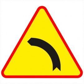 Znak drogowy A-2 Niebezpieczny zakręt w lewo