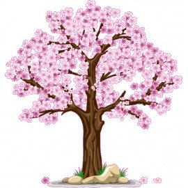 Naklejka ścienna - kolorowe drzewo SD05a drzewo wiosna