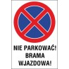 Naklejka zakaz zatrzymywania i postoju ZZP03 nie parkować brama wjazdowa