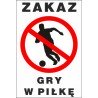 Naklejka zakaz gry w piłkę ZG01