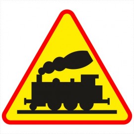 Znak drogowy A-10 przejazd kolejowy niestrzeżony, bez rogatek