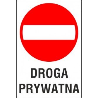 Naklejka zakaz wjazdu ZW04 droga prywatna