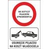 Naklejka zakaz ruchu ZR01 nie dotyczy pojazdów uprawnionych - usunięcie pojazdu