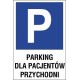 Naklejka znak parking P07 parking dla pacjentów przychodni