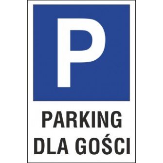 Naklejka znak parking P15 parking dla gości