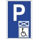 Naklejka znak parking P18 koperta inwalida