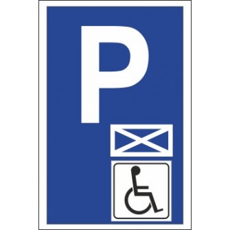 Naklejka znak parking P18 koperta inwalida