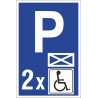 Naklejka znak parking P21 koperta 2 miejsca dla niepełnosprawnych