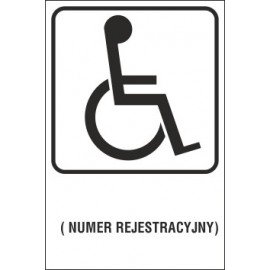 Naklejka miejsce dla inwalidy MI01x numer rejestracyjny