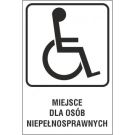 Naklejka miejsce dla inwalidy MI03 miejsce dla osób niepełnosprawnych