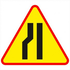 Znak drogowy A-12c Zwężenie jezdni - lewostronne