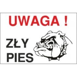 Naklejka zły pies ZP02 uwaga zły pies