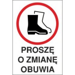 Naklejka proszę o zmianę obuwia Pozb01