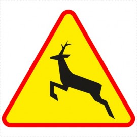 Znak drogowy A-18b Dzikie zwierzęta.