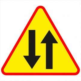 Znak drogowy A-20 Odcinek jezdni o ruchu dwukierunkowym