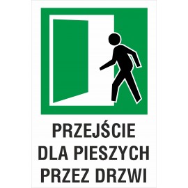 tabliczka Przejście dla pieszych przez drzwi ZB08