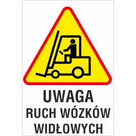 tabliczka Uwaga ruch wózków widłowych ZB09