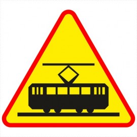 Znak drogowy A-21 Uwaga na tramwaj