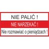 naklejka INZP10 nie palić ....