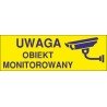 Naklejka uwaga obiekt monitorowany o11