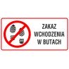 naklejka INZ18 zakaz wchodzenia w butach