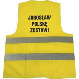 Odblaskowa kamizelka ostrzegawcza K2 z  nadrukiem  Jarosław Polskę zostaw!