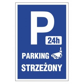 Tabliczka znak Parking strzeżony PE05