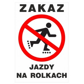 Naklejka zakaz jazdy na rolkach DE13