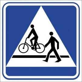 D-6b Przejście dla pieszych i przejazd dla rowerzystów