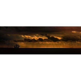 Fototapeta Statek na morzu 290x100 cm FTE21 - klej gratis