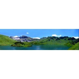 Fototapeta Panorama Górskie Jezioro 375x100 cm FTE20 - klej gratis