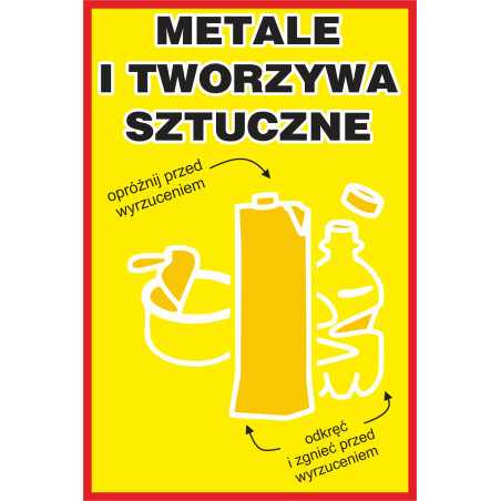 Naklejka NS6 na kosz na śmieci tworzywa i metal
