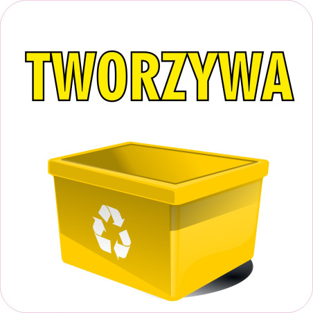 Naklejka NS37 segregacja odpadów na kosz na śmieci tworzywa sztuczne