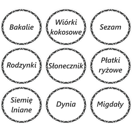 Komplet naklejek na przyprawy KA09