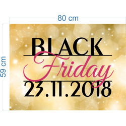 Naklejka na witrynę - W01D 59x80cm Black Friday złoty róż